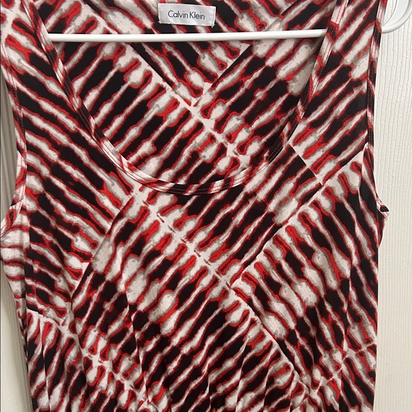 Calvin Klein Red and Black Abstract Top - Picture 1 of 3